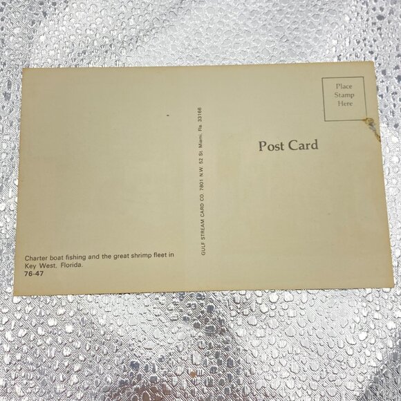 VTG Key West FL Postcard‎ Charter Boat Fishing & Shrimp Fleet Scene Unposted - Picture 7 of 7